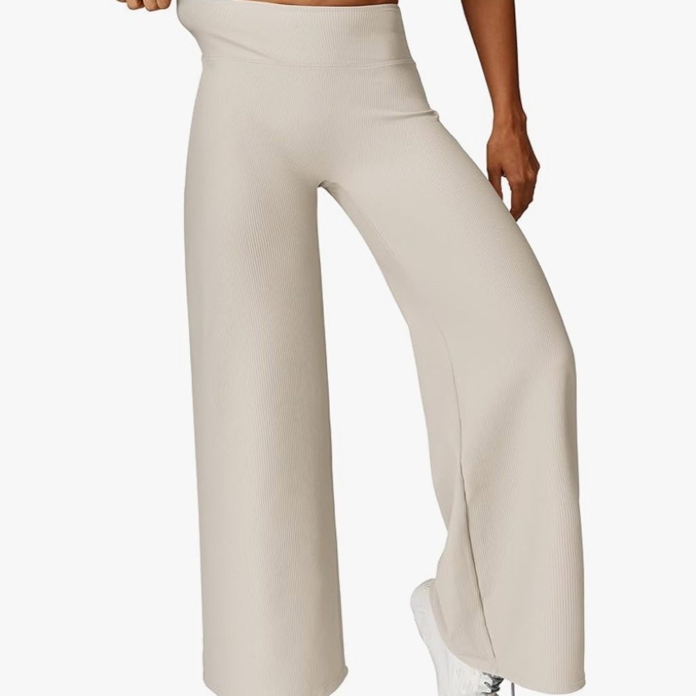 Women's Cream Wide-Leg casual Pants